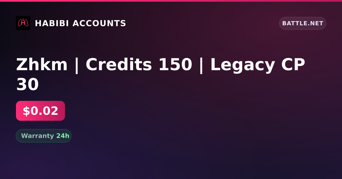 Zhkm | Credits 150 | Legacy CP 30 — HabibiAccounts