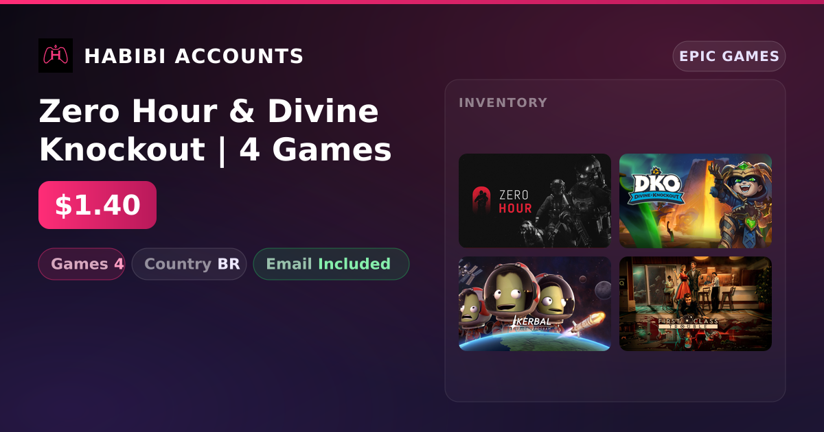 Zero Hour & Divine Knockout | 4 Games — HabibiAccounts