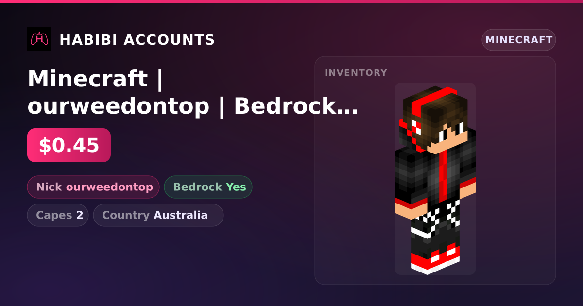 Minecraft | ourweedontop | Bedrock | 2 Capes — HabibiAccounts