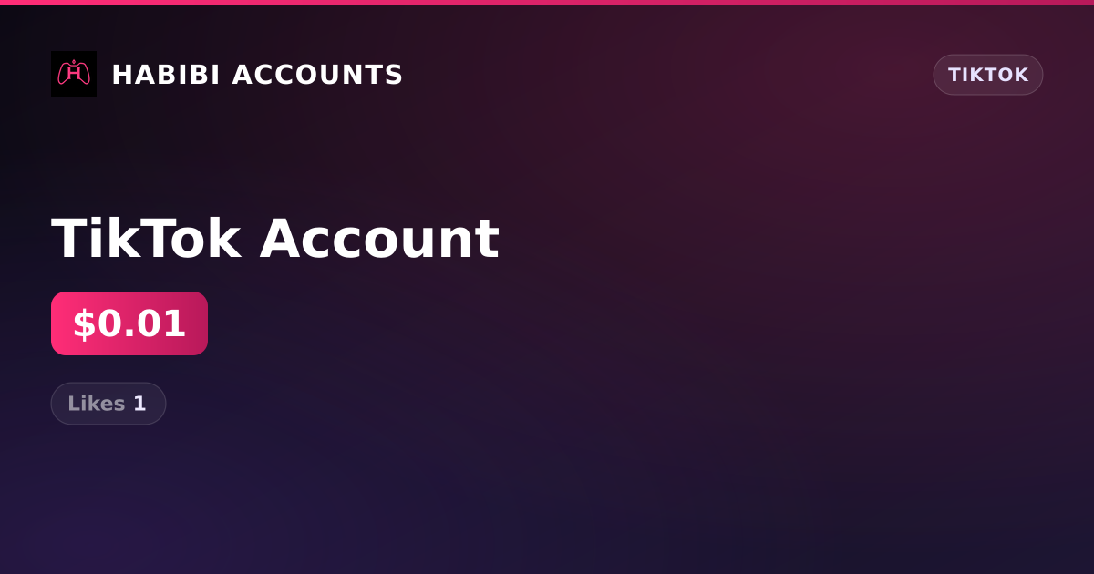 TikTok Account — HabibiAccounts
