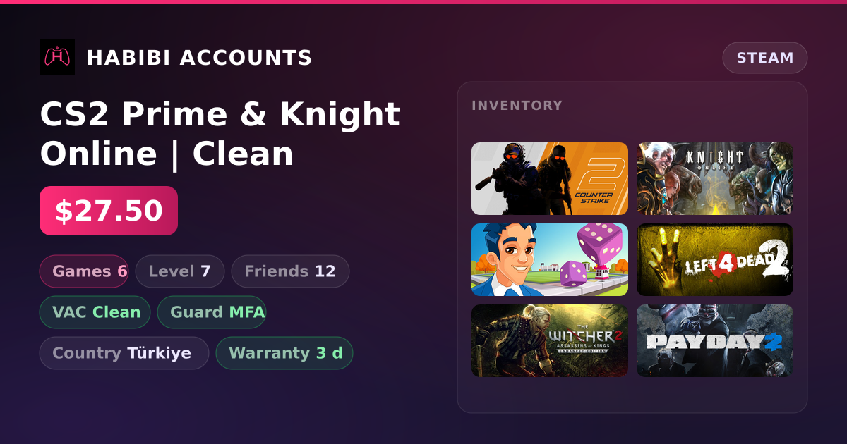 CS2 Prime & Knight Online | Clean