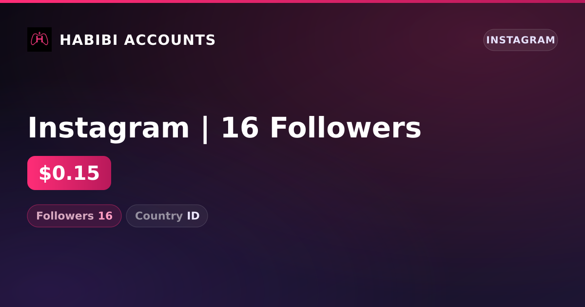Instagram | 16 Followers — HabibiAccounts