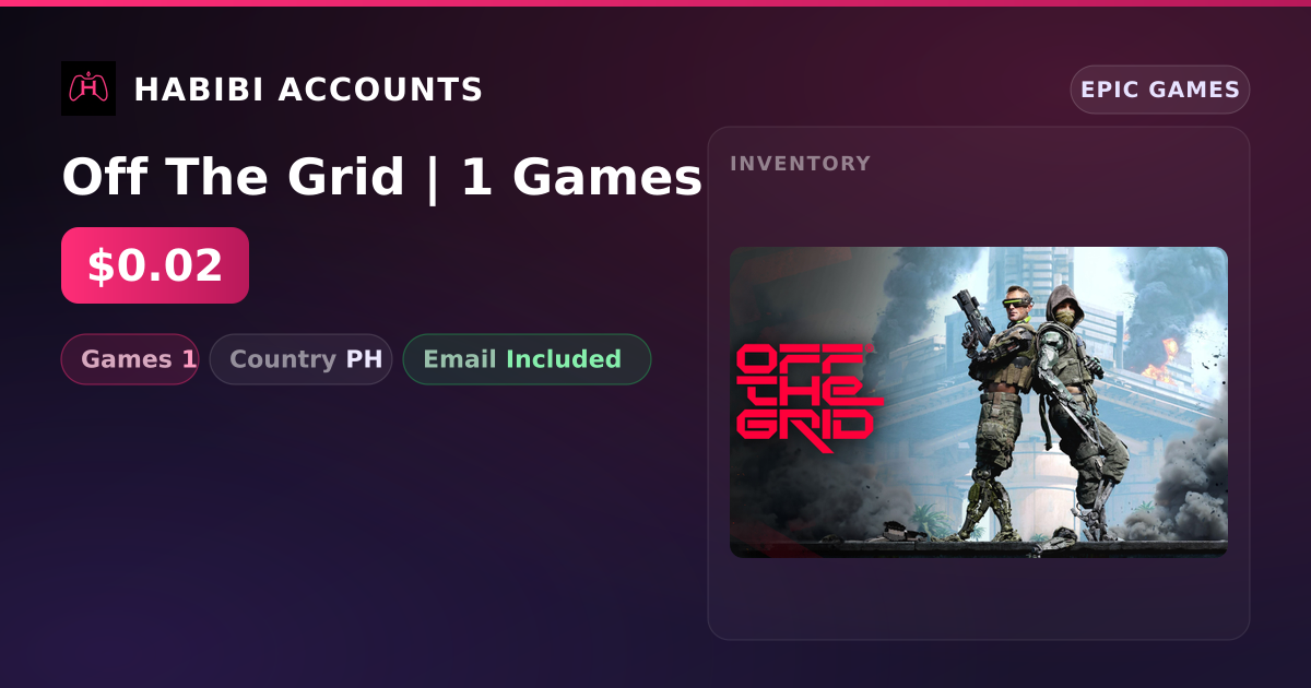 Off The Grid | 1 Games — HabibiAccounts