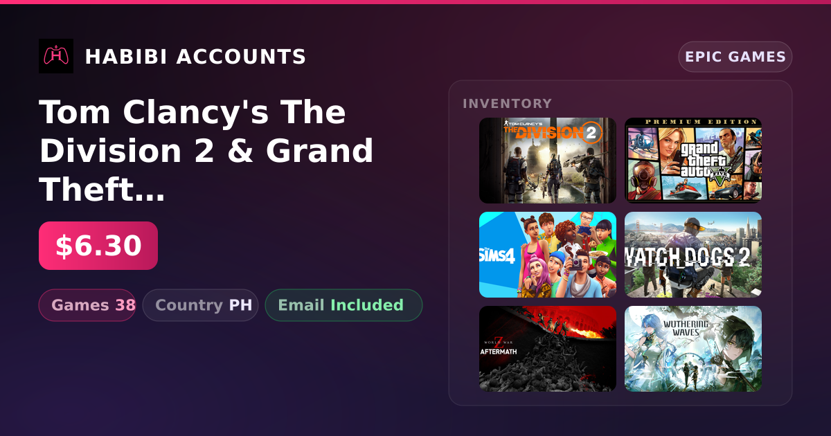 Tom Clancy's The Division 2 & Grand Theft Auto V | 38 Games