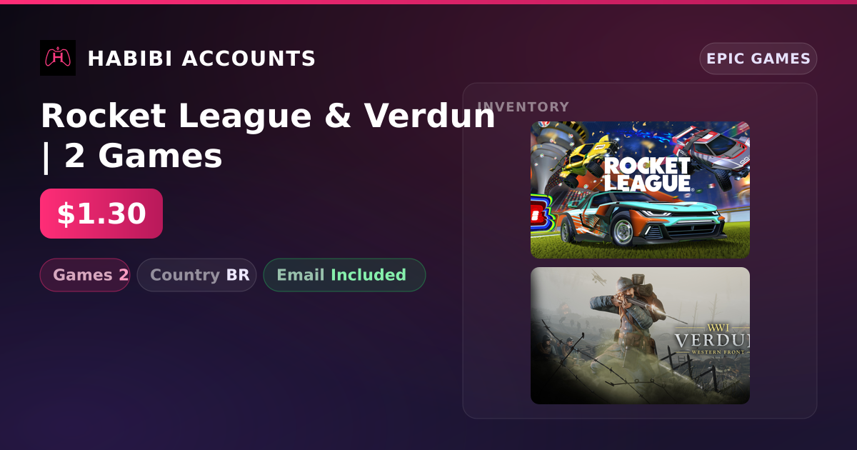 Rocket League & Verdun | 2 Games — HabibiAccounts