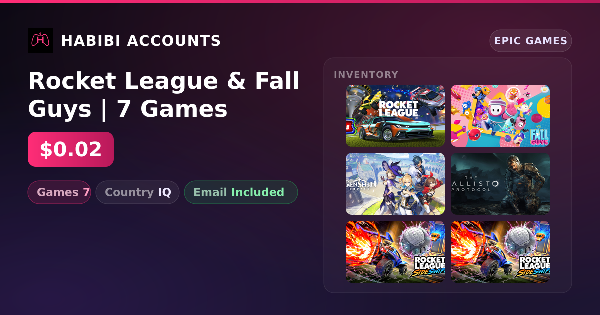 Rocket League & Fall Guys | 7 Games — HabibiAccounts