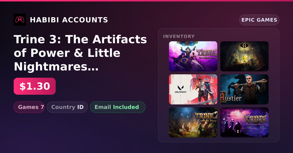 Trine 3: The Artifacts of Power & Little Nightmares | 7 Games — HabibiAccounts