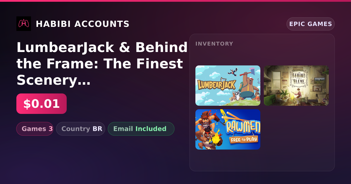 LumbearJack & Behind the Frame: The Finest Scenery | 3 Games — HabibiAccounts