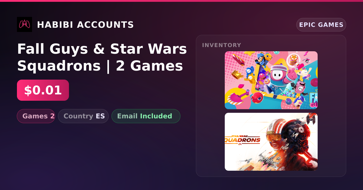 Fall Guys & Star Wars Squadrons | 2 Games — HabibiAccounts