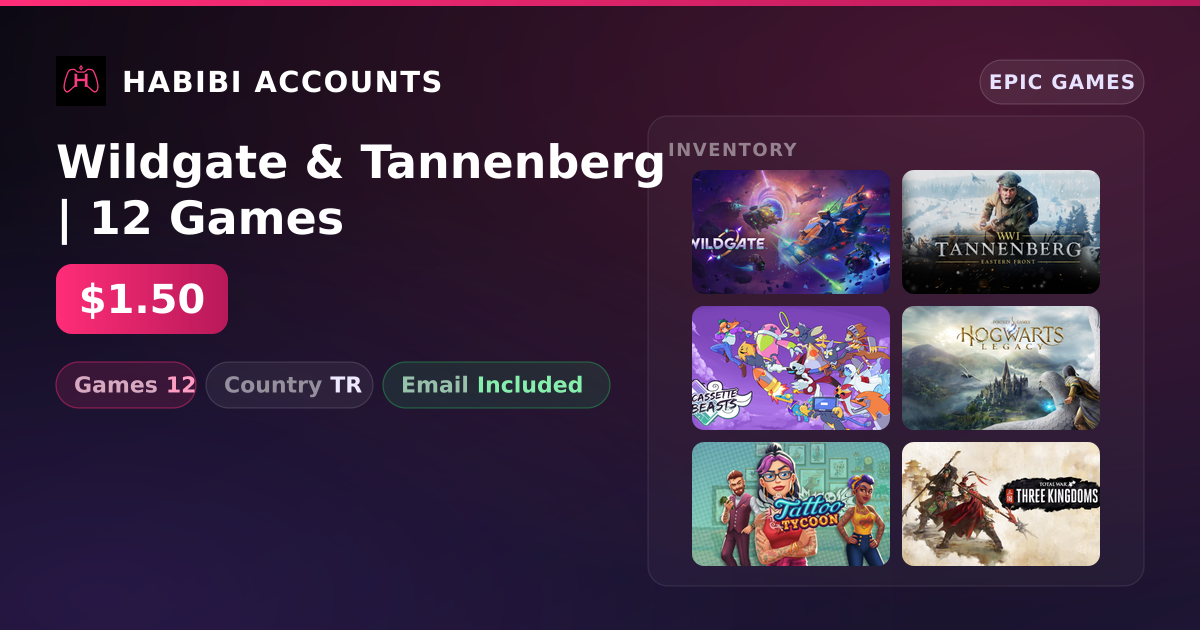 Wildgate & Tannenberg | 12 Games — HabibiAccounts