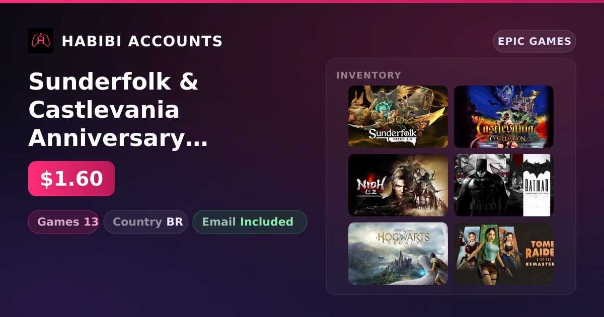 Sunderfolk & Castlevania Anniversary Collection | 13 Games — HabibiAccounts