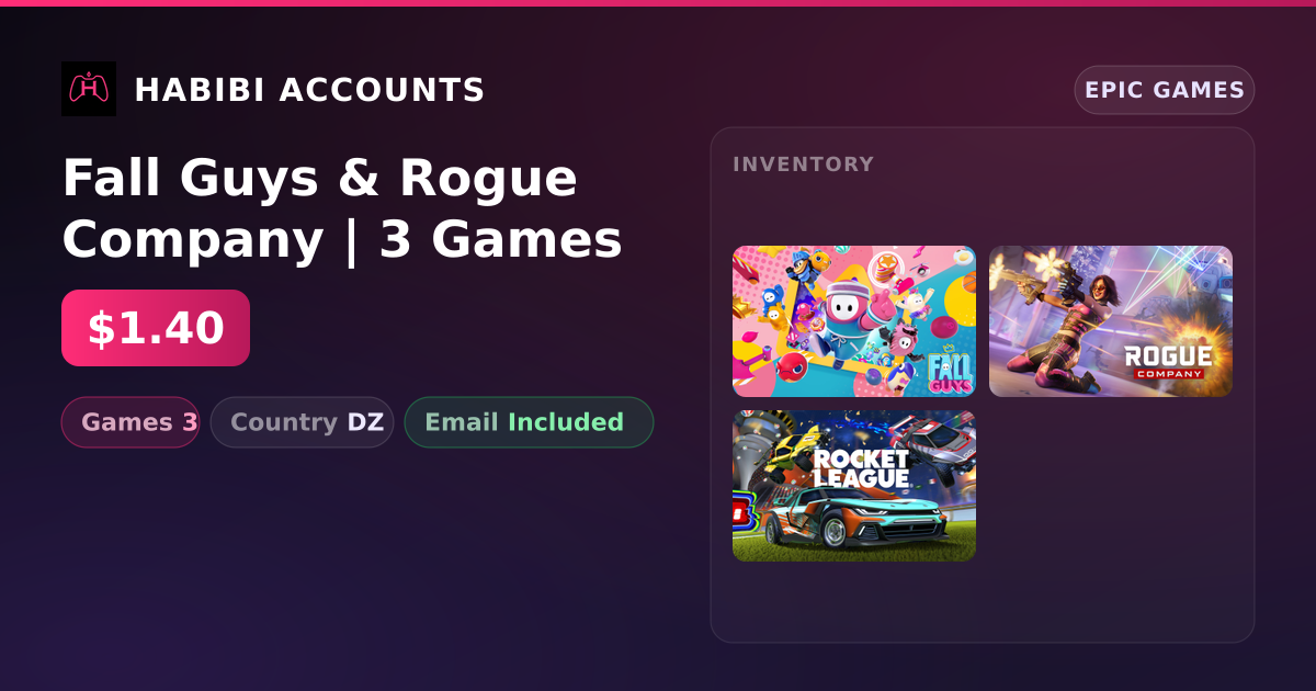 Fall Guys & Rogue Company | 3 Games — HabibiAccounts