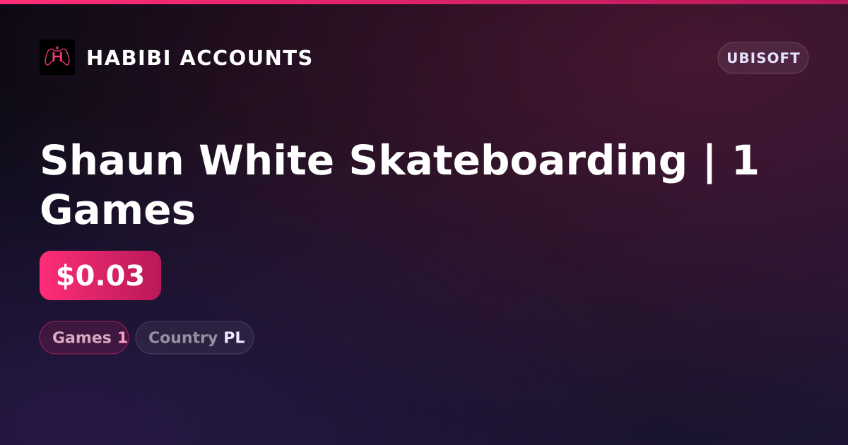 Shaun White Skateboarding | 1 Games — HabibiAccounts