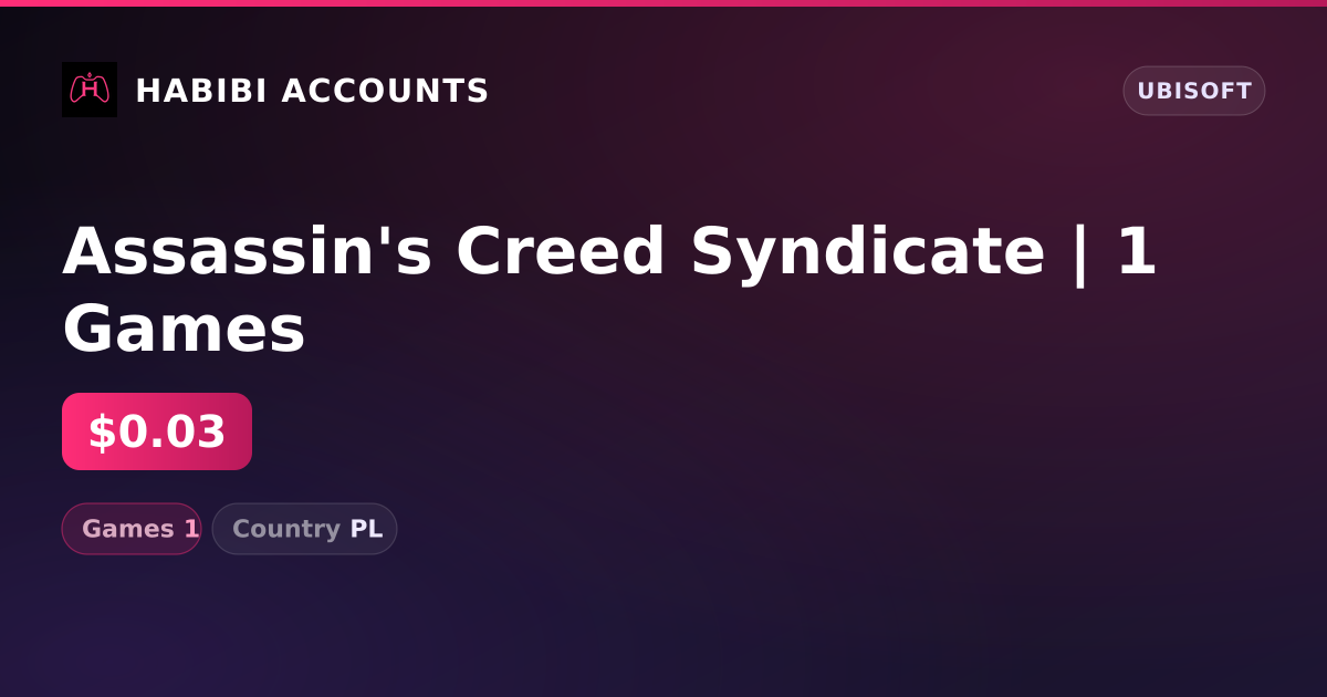 Assassin's Creed Syndicate | 1 Games — HabibiAccounts
