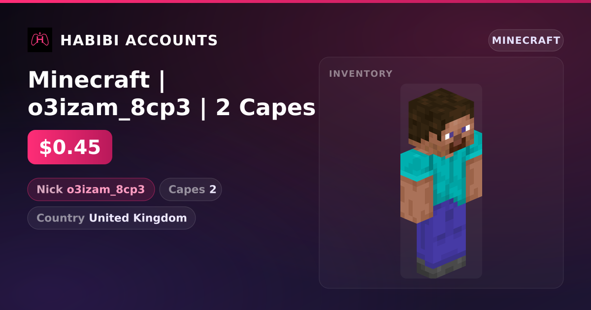 Minecraft | o3izam_8cp3 | 2 Capes — HabibiAccounts