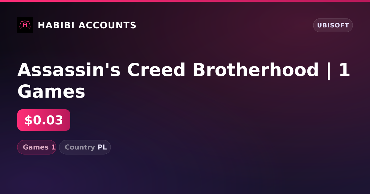 Assassin's Creed Brotherhood | 1 Games — HabibiAccounts