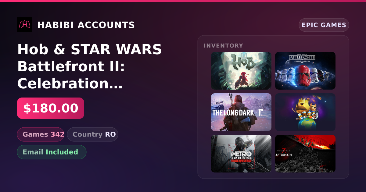 Hob & STAR WARS Battlefront II: Celebration Edition | 342 Games — HabibiAccounts