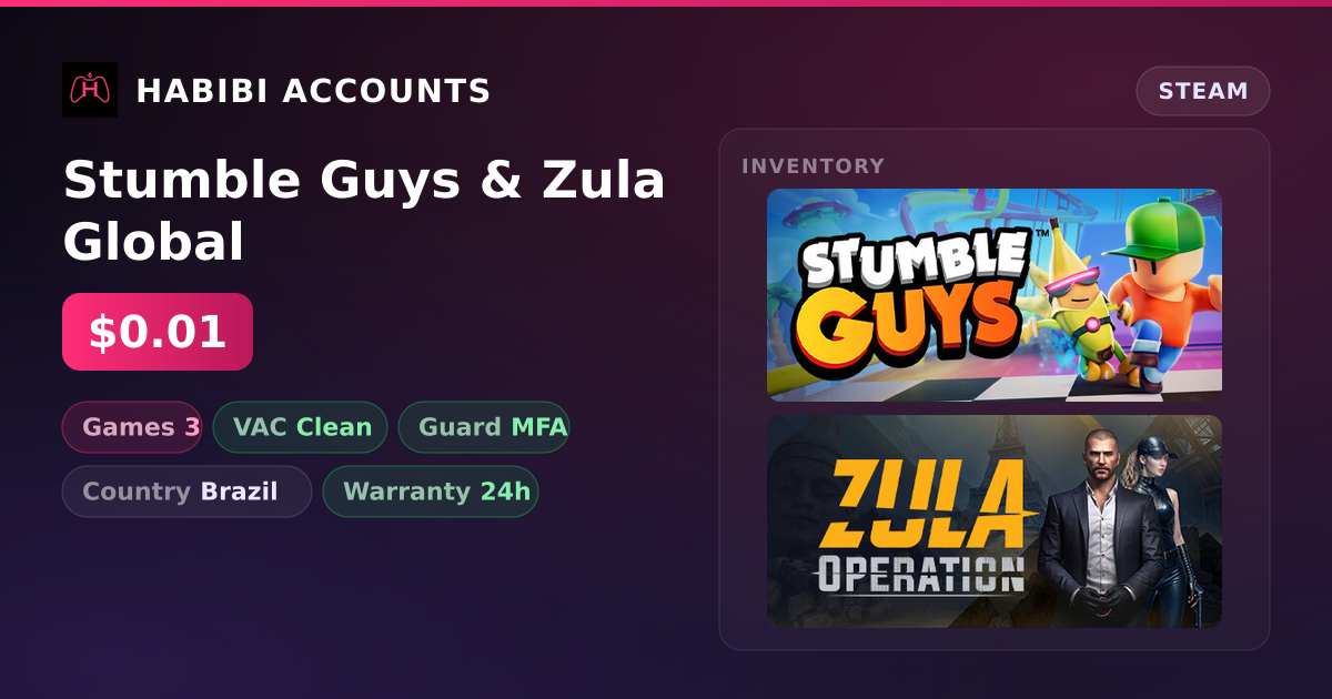 Stumble Guys & Zula Global — HabibiAccounts