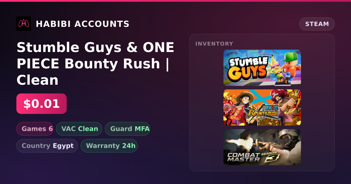 Stumble Guys & ONE PIECE Bounty Rush | Clean — HabibiAccounts