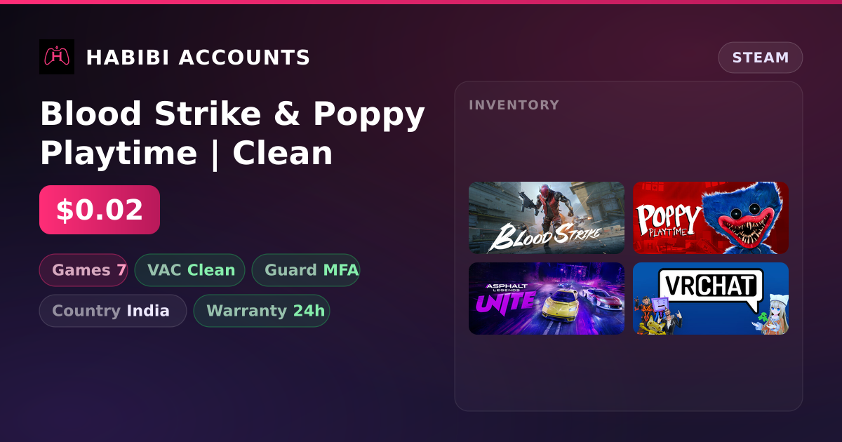 Blood Strike & Poppy Playtime | Clean — HabibiAccounts