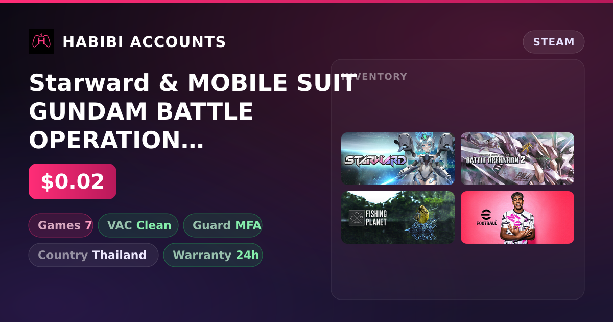 Starward & MOBILE SUIT GUNDAM BATTLE OPERATION 2 | Clean — HabibiAccounts