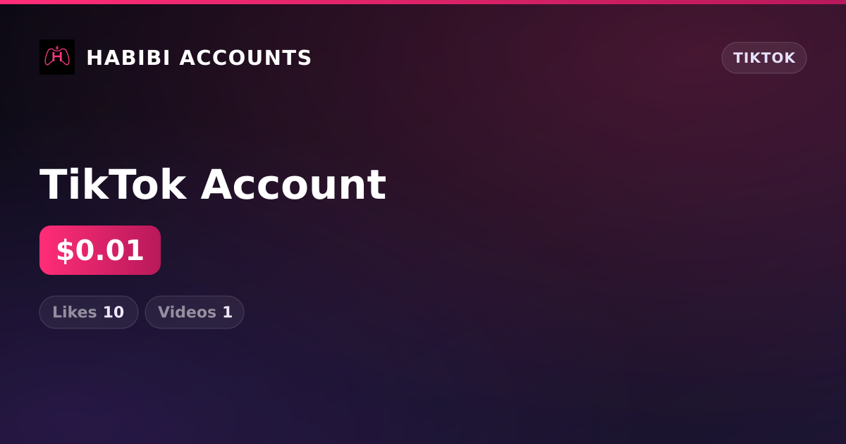 TikTok Account — HabibiAccounts
