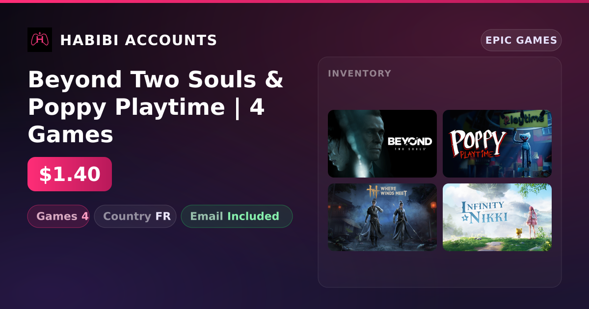 Beyond Two Souls & Poppy Playtime | 4 Games — HabibiAccounts