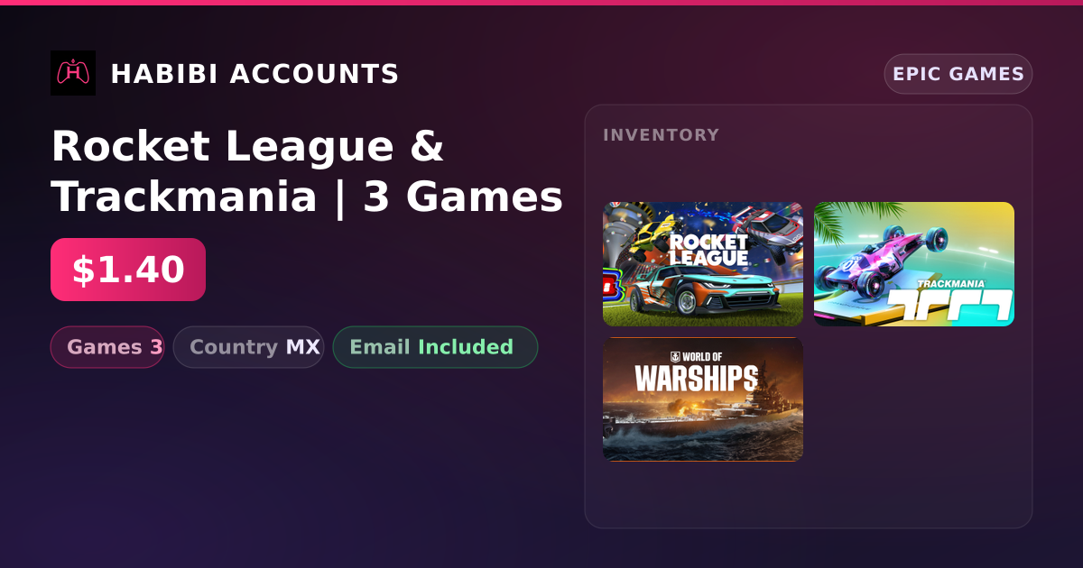 Rocket League & Trackmania | 3 Games — HabibiAccounts