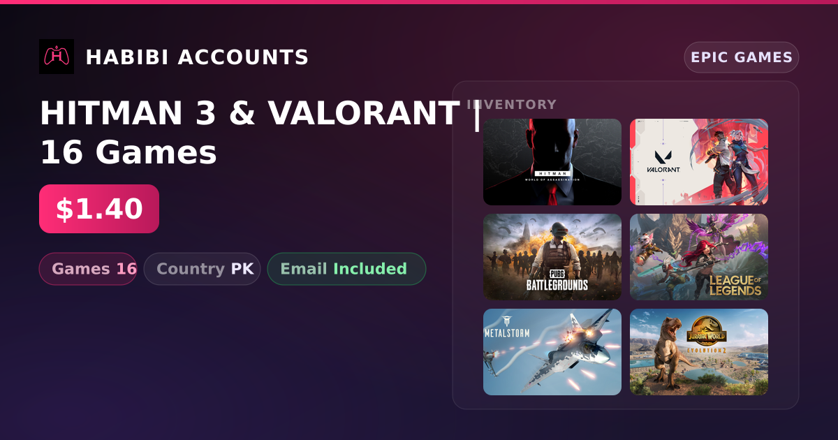 HITMAN 3 & VALORANT | 16 Games — HabibiAccounts