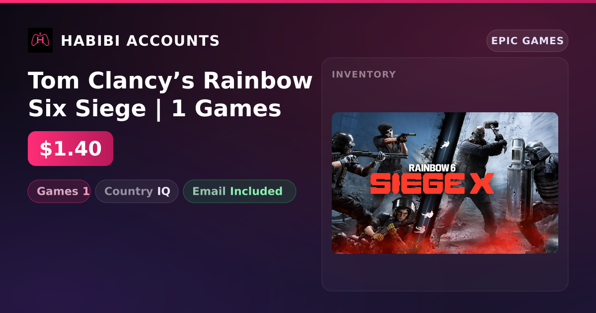 Tom Clancy’s Rainbow Six Siege | 1 Games — HabibiAccounts