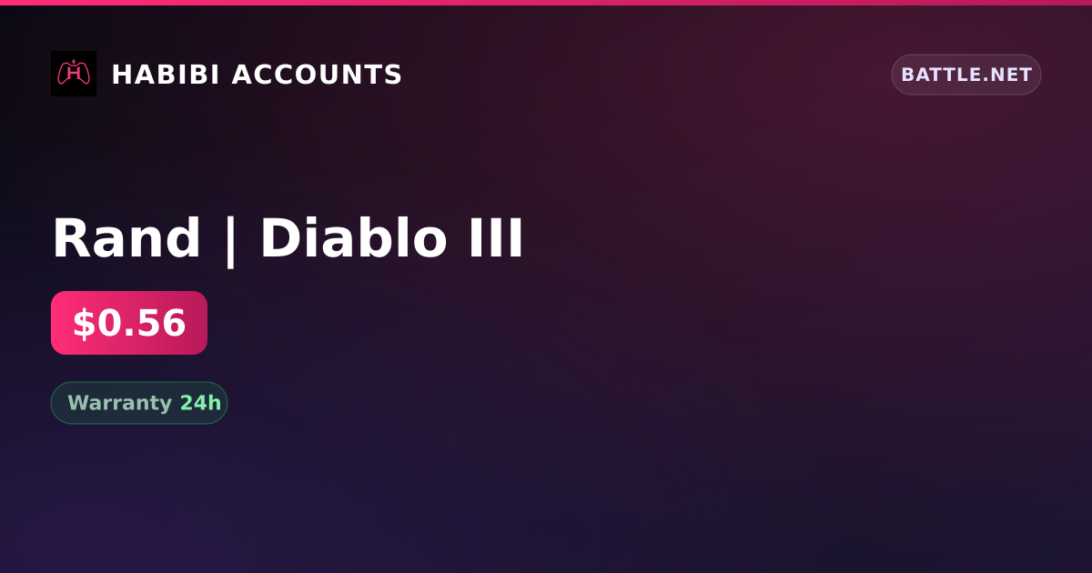 Rand | Diablo III — HabibiAccounts