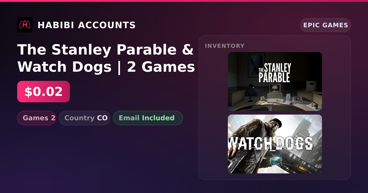 The Stanley Parable & Watch Dogs | 2 Games — HabibiAccounts