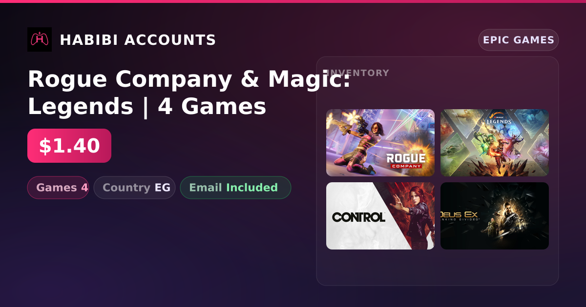 Rogue Company & Magic: Legends | 4 Games — HabibiAccounts