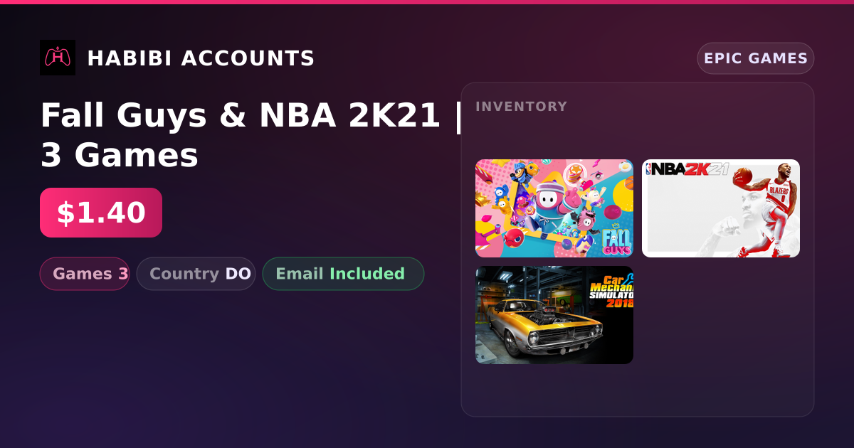 Fall Guys & NBA 2K21 | 3 Games — HabibiAccounts