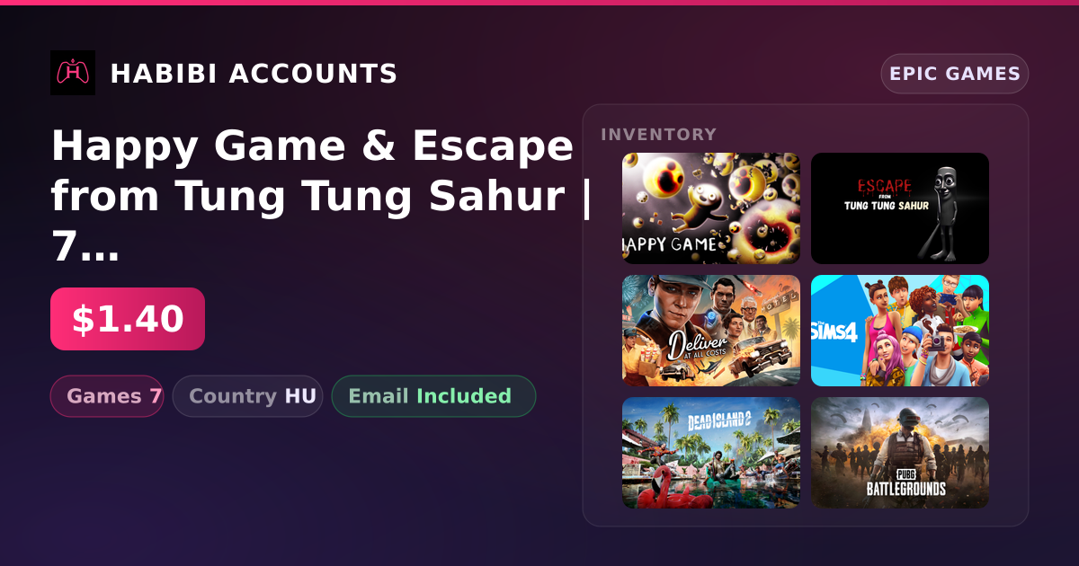 Happy Game & Escape from Tung Tung Sahur | 7 Games — HabibiAccounts