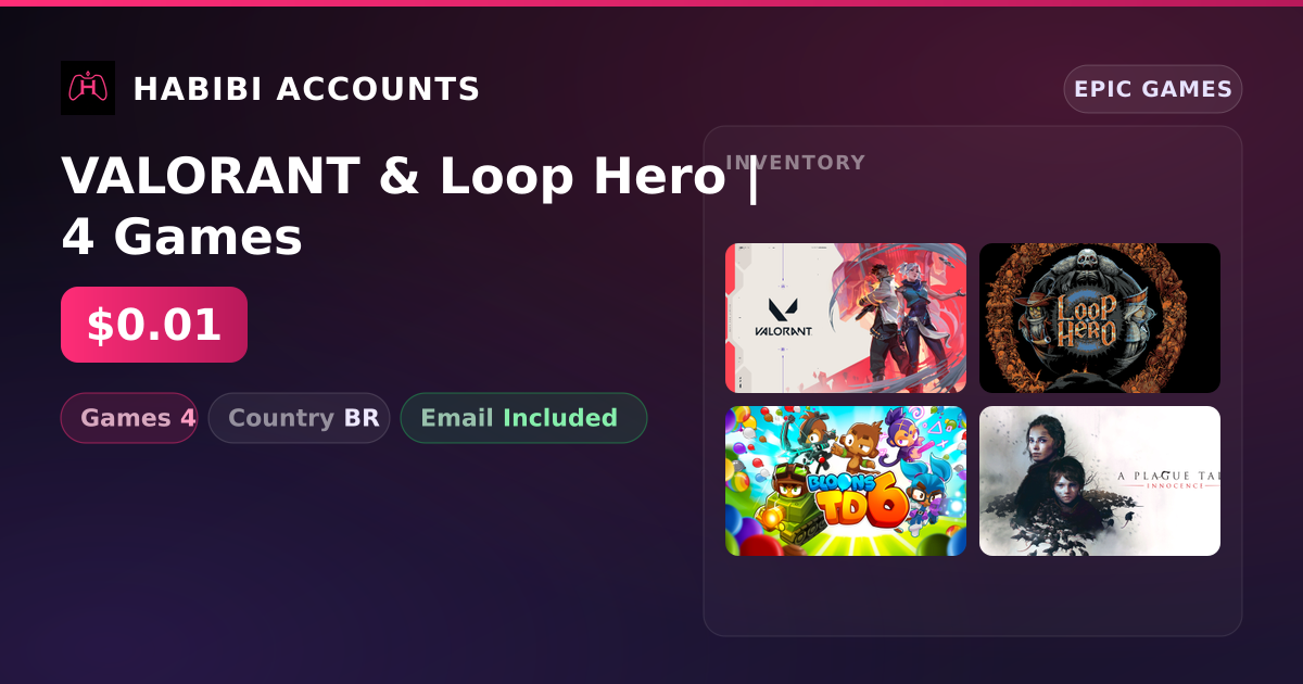 VALORANT & Loop Hero | 4 Games — HabibiAccounts