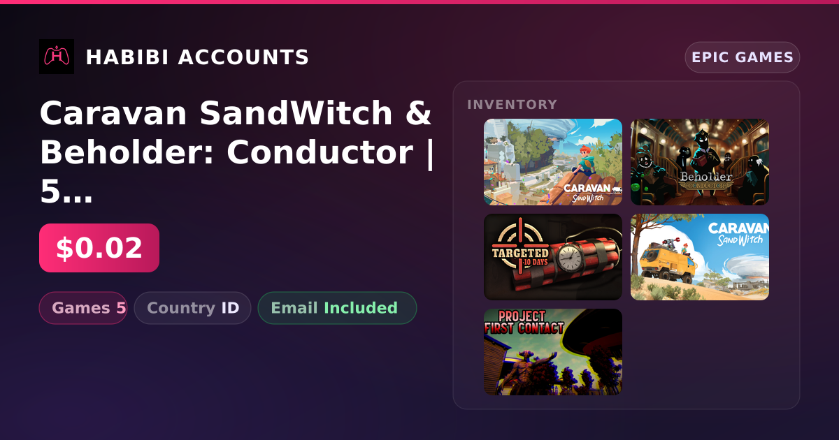 Caravan SandWitch & Beholder: Conductor | 5 Games — HabibiAccounts
