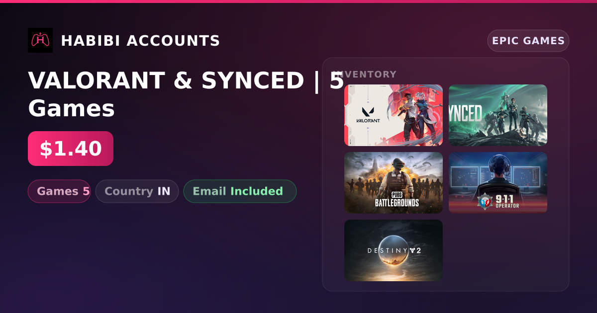 VALORANT & SYNCED | 5 Games — HabibiAccounts