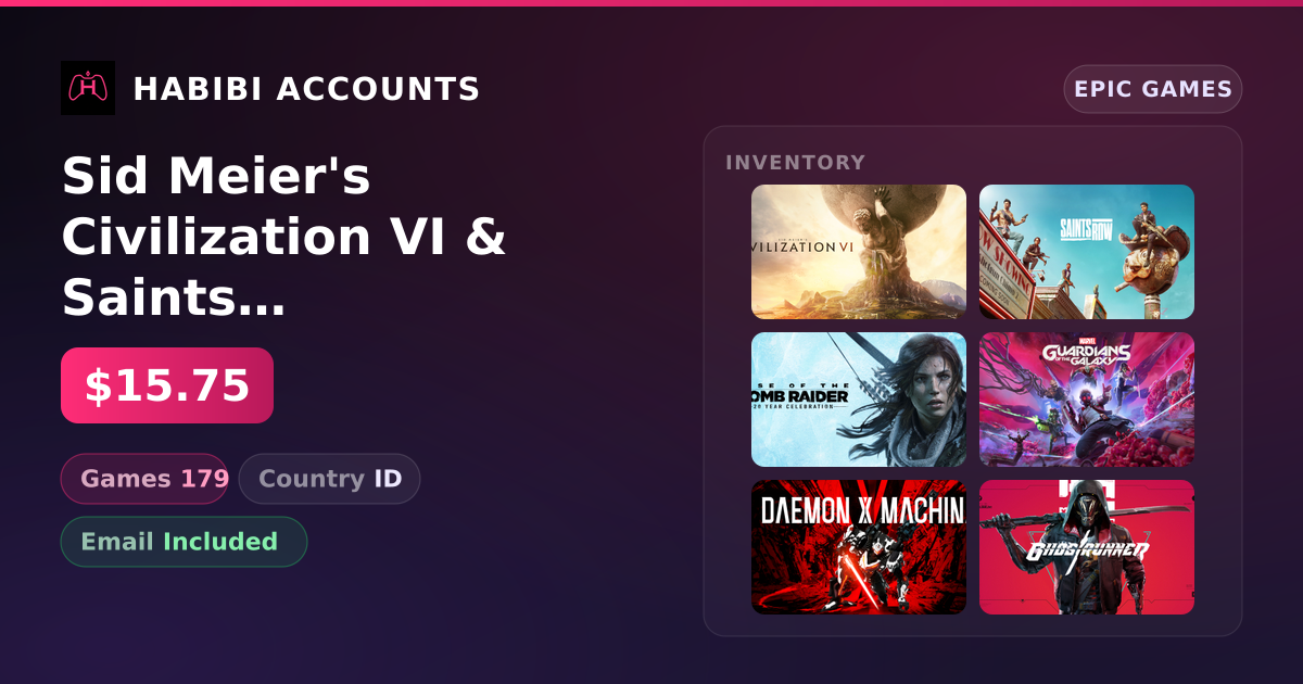 Sid Meier's Civilization VI & Saints Row | 179 Games