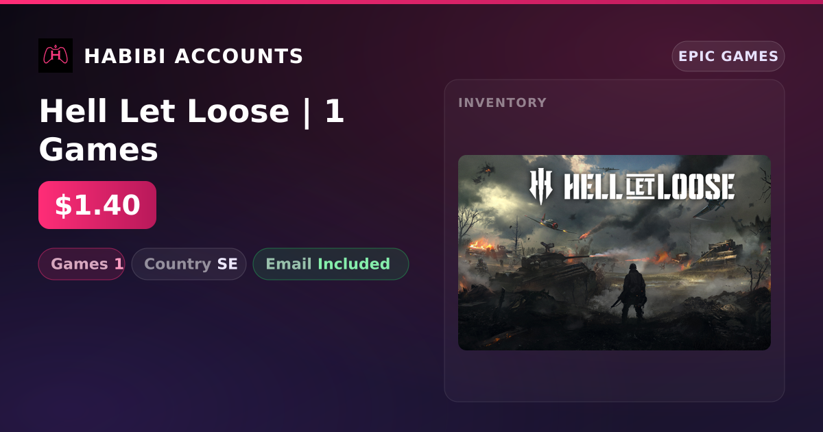Hell Let Loose | 1 Games — HabibiAccounts
