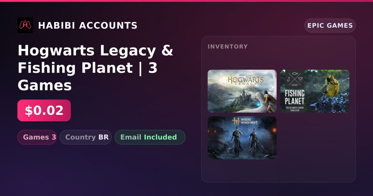 Hogwarts Legacy & Fishing Planet | 3 Games — HabibiAccounts
