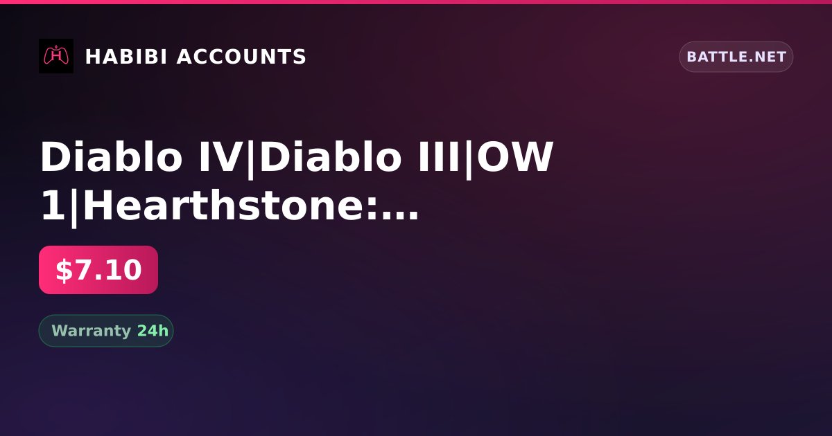 Diablo IV|Diablo III|OW 1|Hearthstone: many donuts|944d. lie down — HabibiAccounts