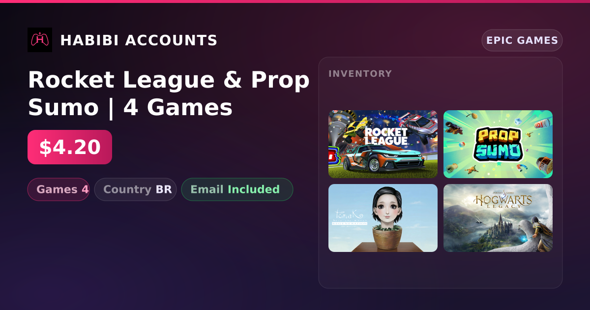 Rocket League & Prop Sumo | 4 Games — HabibiAccounts