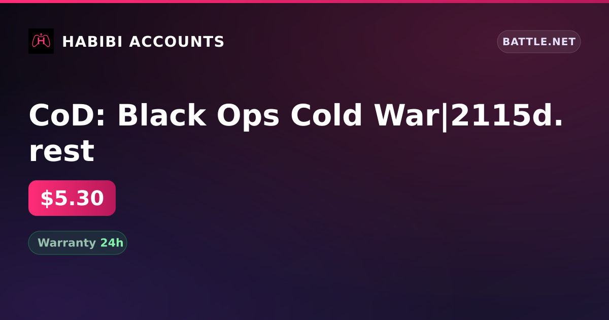 CoD: Black Ops Cold War|2115d. rest — HabibiAccounts