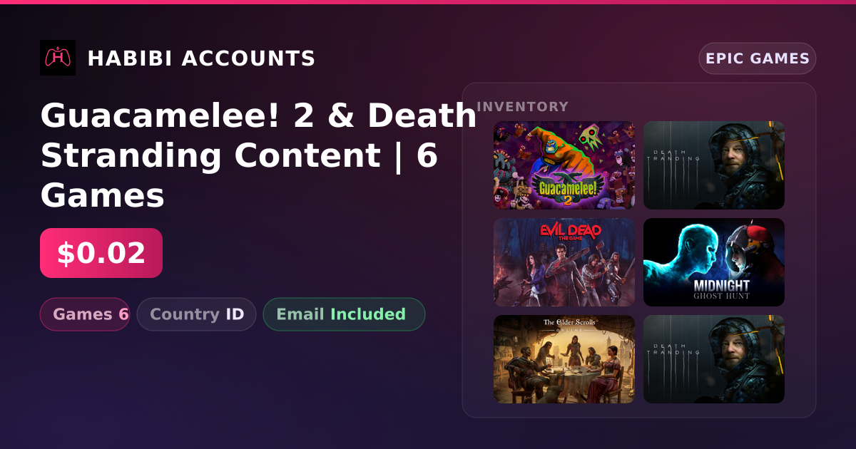 Guacamelee! 2 & Death Stranding Content | 6 Games — HabibiAccounts