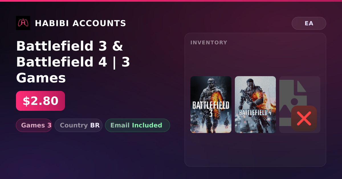 Battlefield 3 & Battlefield 4 | 3 Games — HabibiAccounts