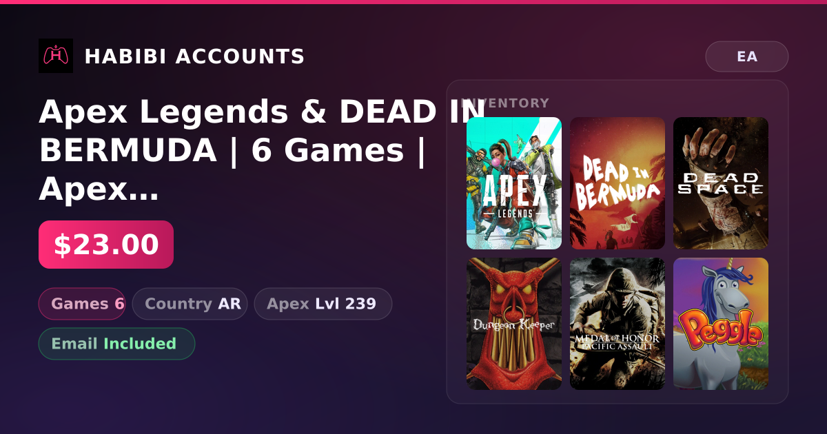 Apex Legends & DEAD IN BERMUDA | 6 Games | Apex Lvl 239 — HabibiAccounts