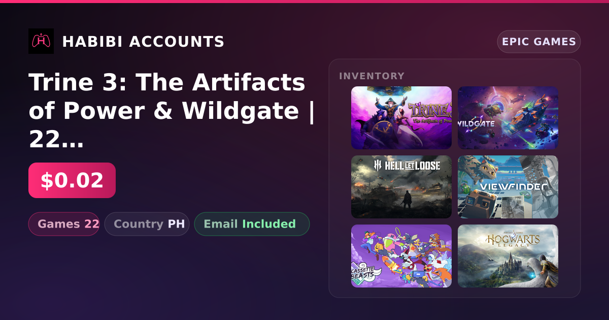 Trine 3: The Artifacts of Power & Wildgate | 22 Games — HabibiAccounts