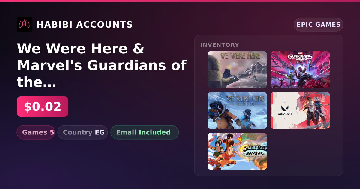 We Were Here & Marvel's Guardians of the Galaxy | 5 Games — HabibiAccounts