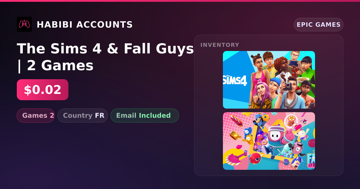 The Sims 4 & Fall Guys | 2 Games — HabibiAccounts